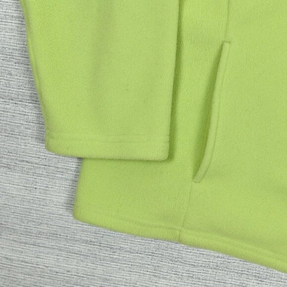 LL Bean 90s Fleece Polartec Thermal Oversized Mock Neck Lime Green Jacket Sz 2XL - Picture 9 of 16